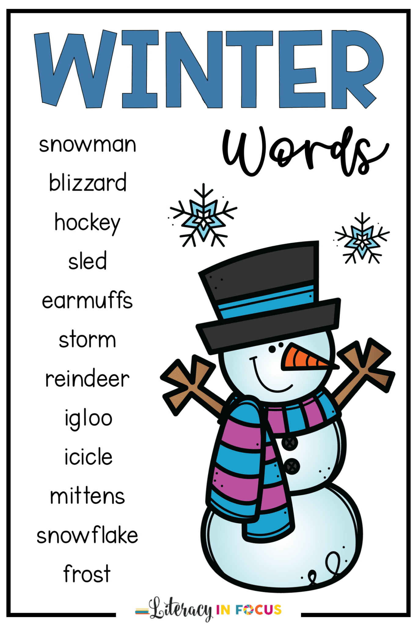 Winter Vocabulary Words
