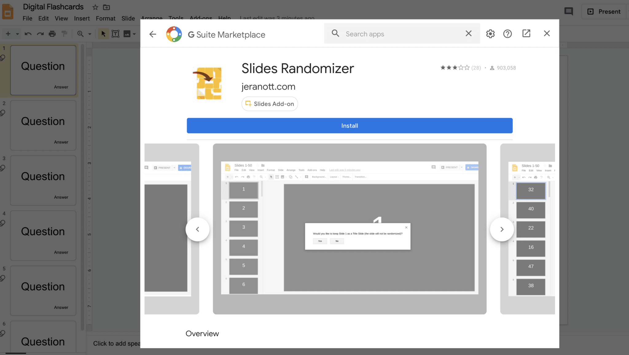 Slides Randomizer Digital Flashcards