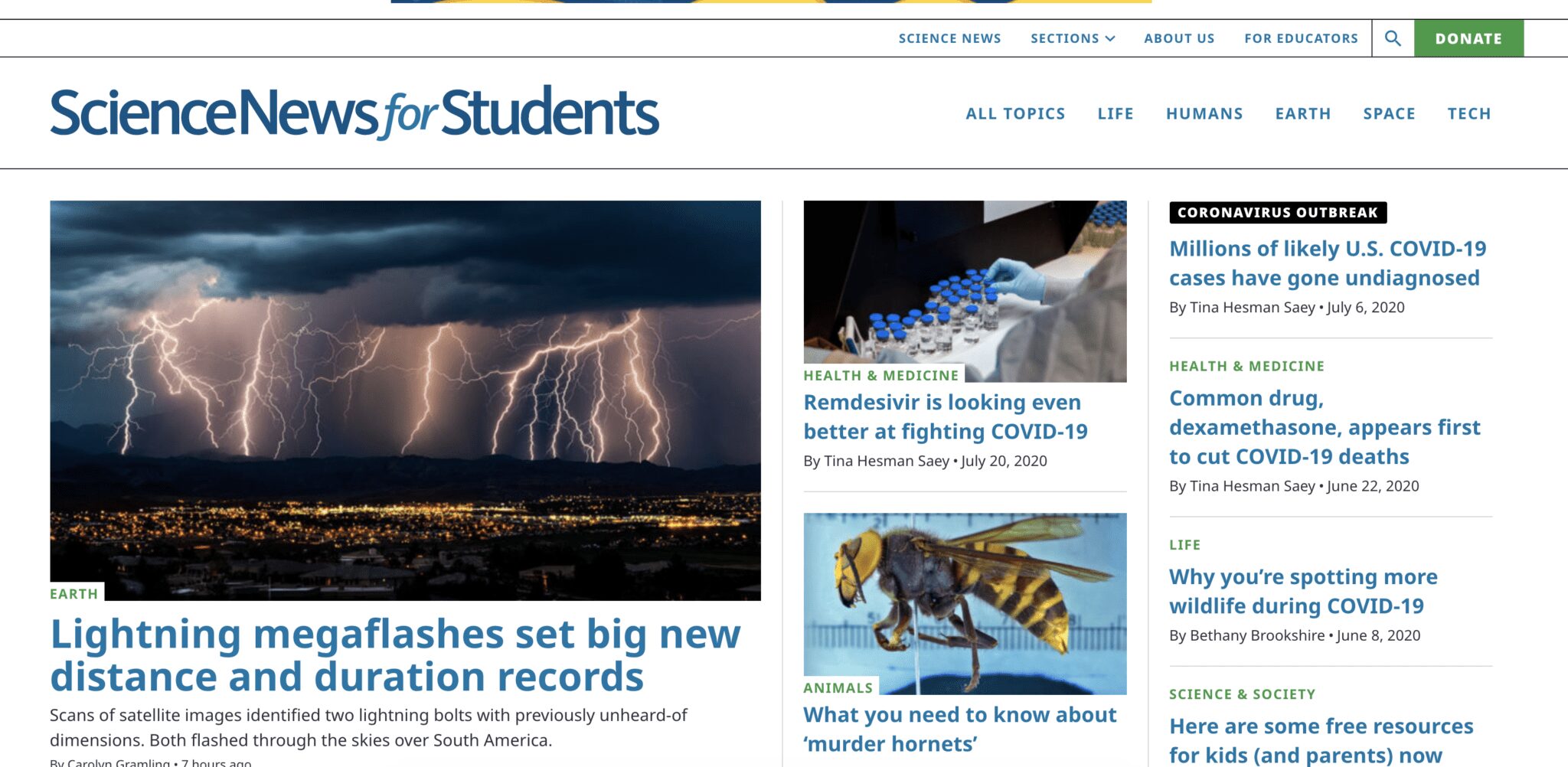 Science News For Students Current Events Website
