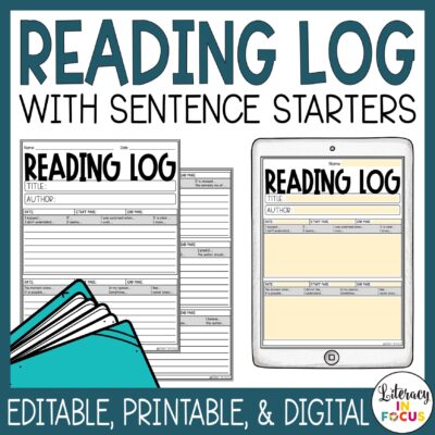 Editable Reading Log for Students