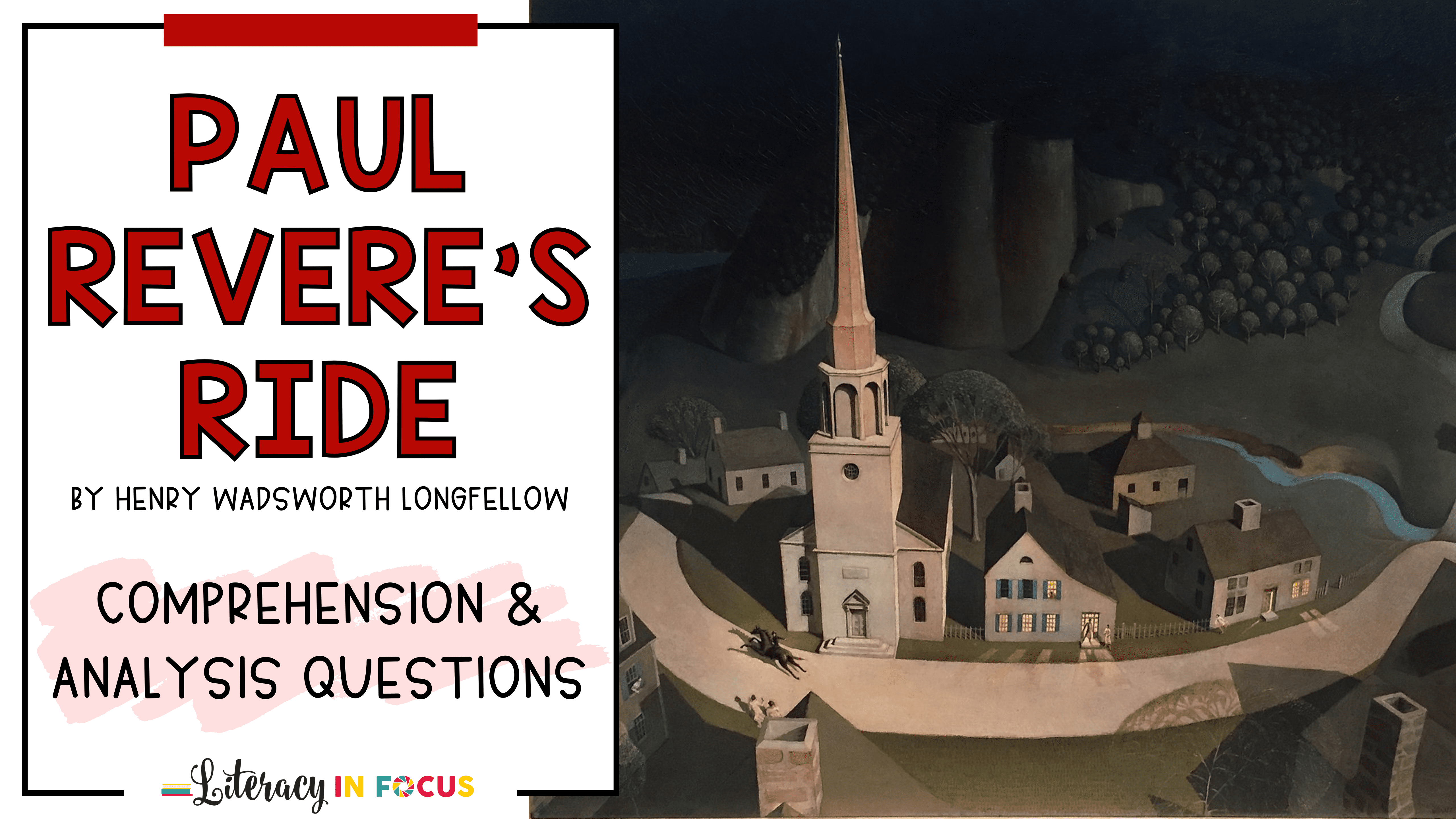 Paul Revere's Ride Analysis Questions and Comprehension Activities ...