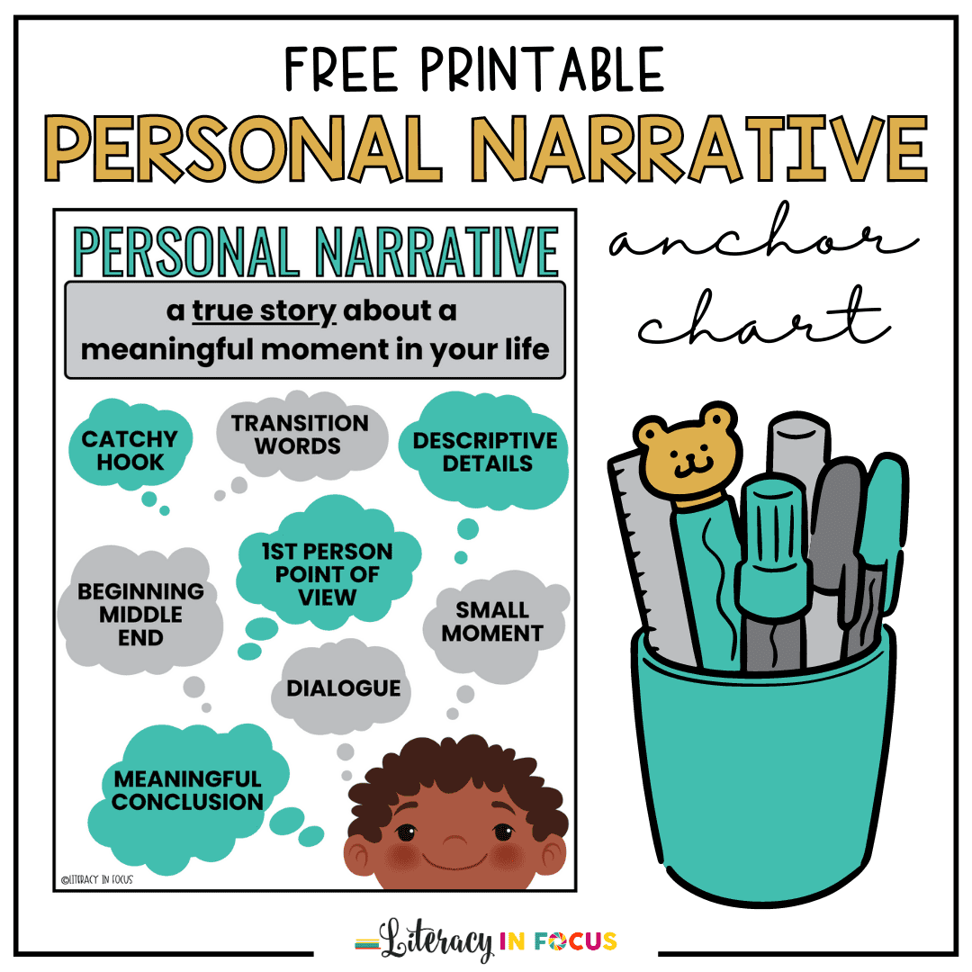 Personal Narrative Anchor Chart Free Printable PDF Literacy In Focus