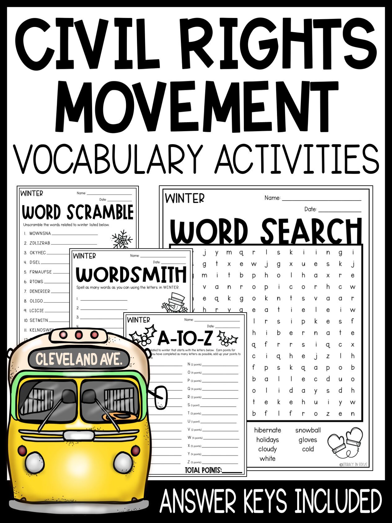 Civil Rights Movement Vocabulary Activities