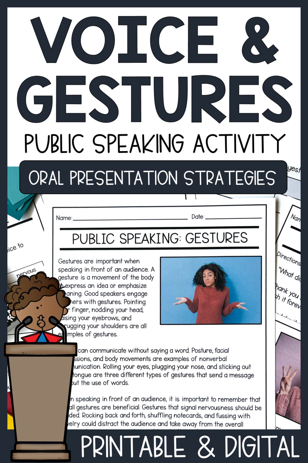 Public Speaking Activity for Gestures