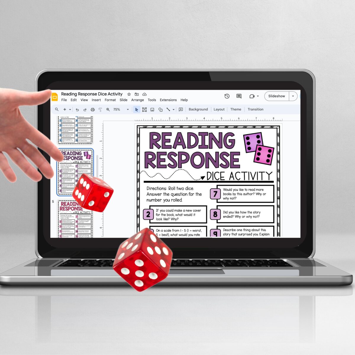 Digital Reading Response Dice Activities