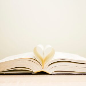 book with heart pages