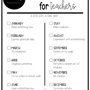 teacher self-care checklist