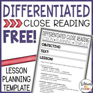 Differentiated Close Reading Template