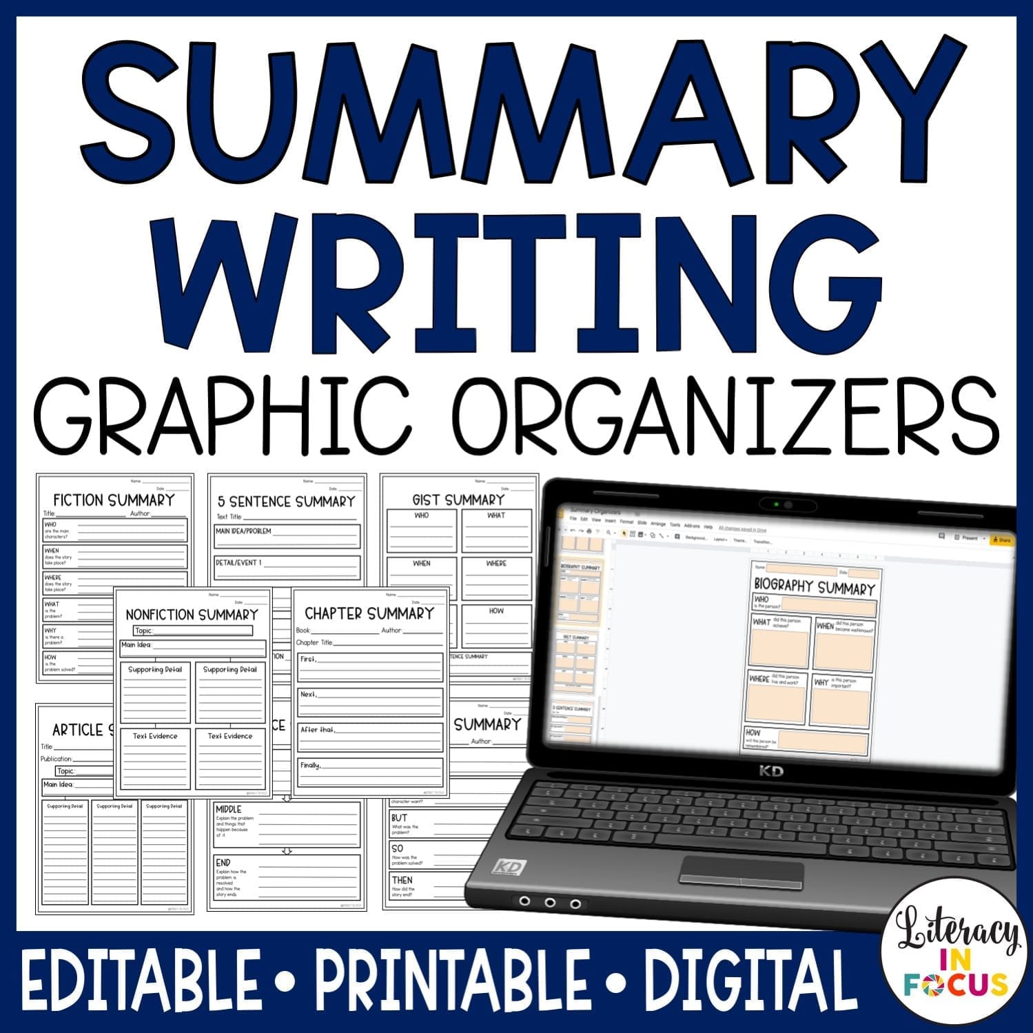 biography summary graphic organizer pdf