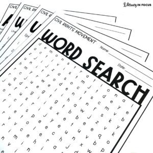 Civil Rights Vocabulary Worksheets