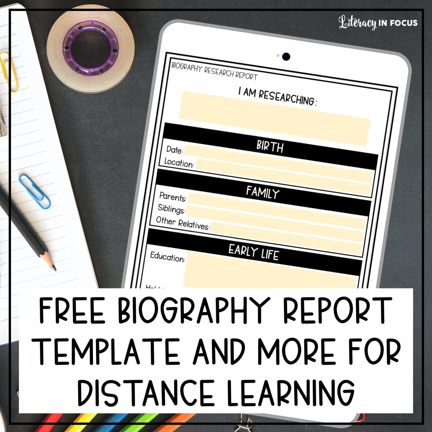 Free Biography Report Template Google Classroom