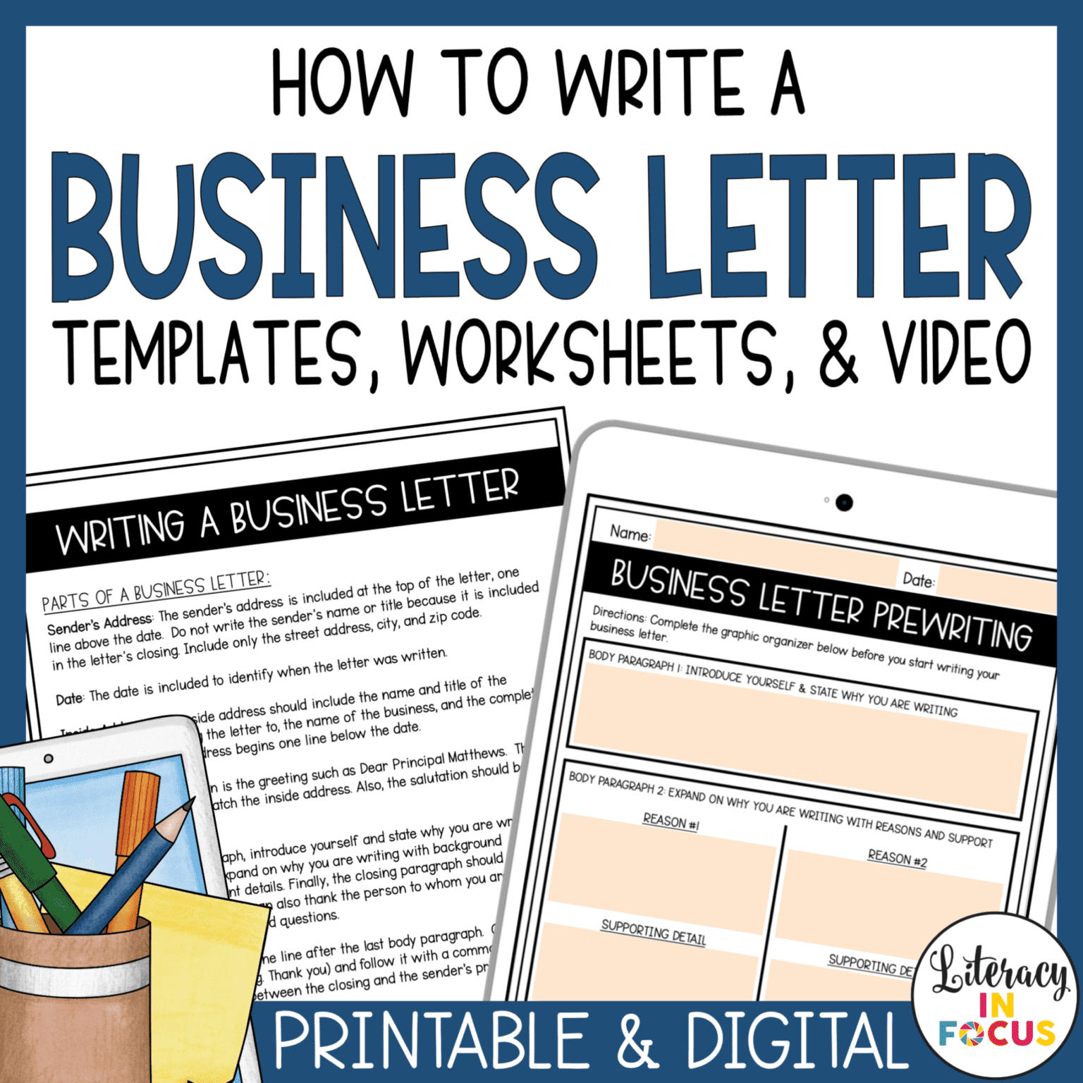 How to Write a Business Letter Lesson Plan and Activities for Students ...