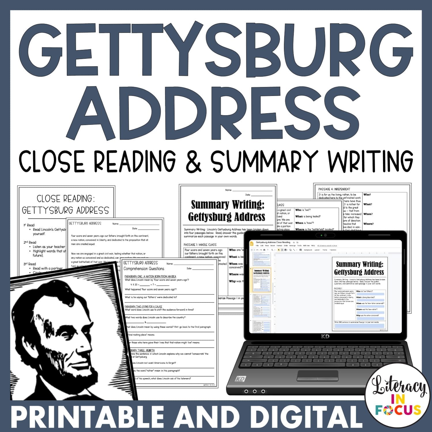 The Gettysburg Address Summary Writing Lesson Literacy In Focus