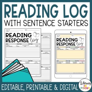 Printable and Digital Summary Reading Log