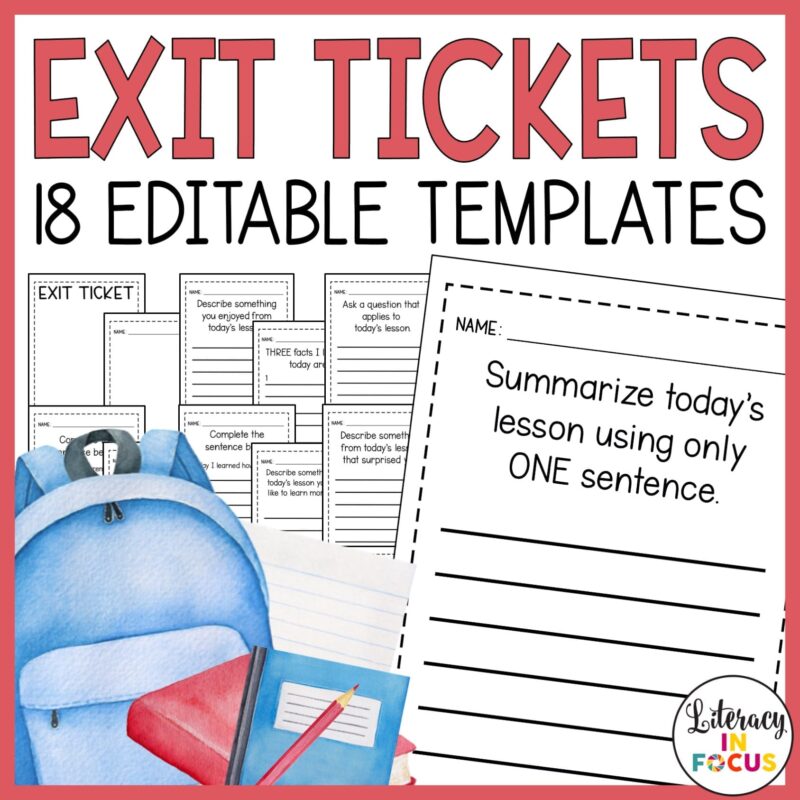 11 Compelling Reasons To Use Exit Tickets Literacy In Focus