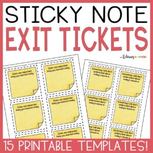 Sticky Note Exit Ticket Templates