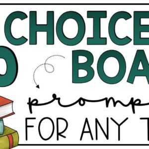 36 Choice Board Prompts for Fiction and Non-Fiction Texts