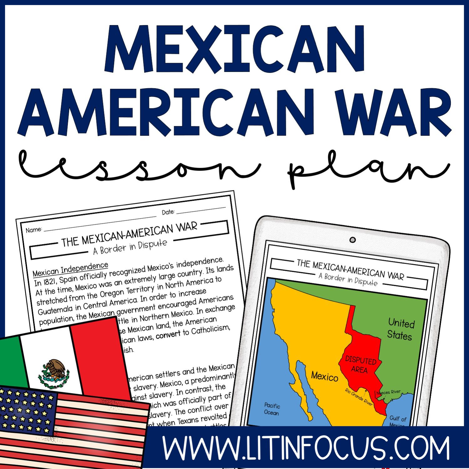 MEXICAN american war lesson plan for upper elementary and middle school