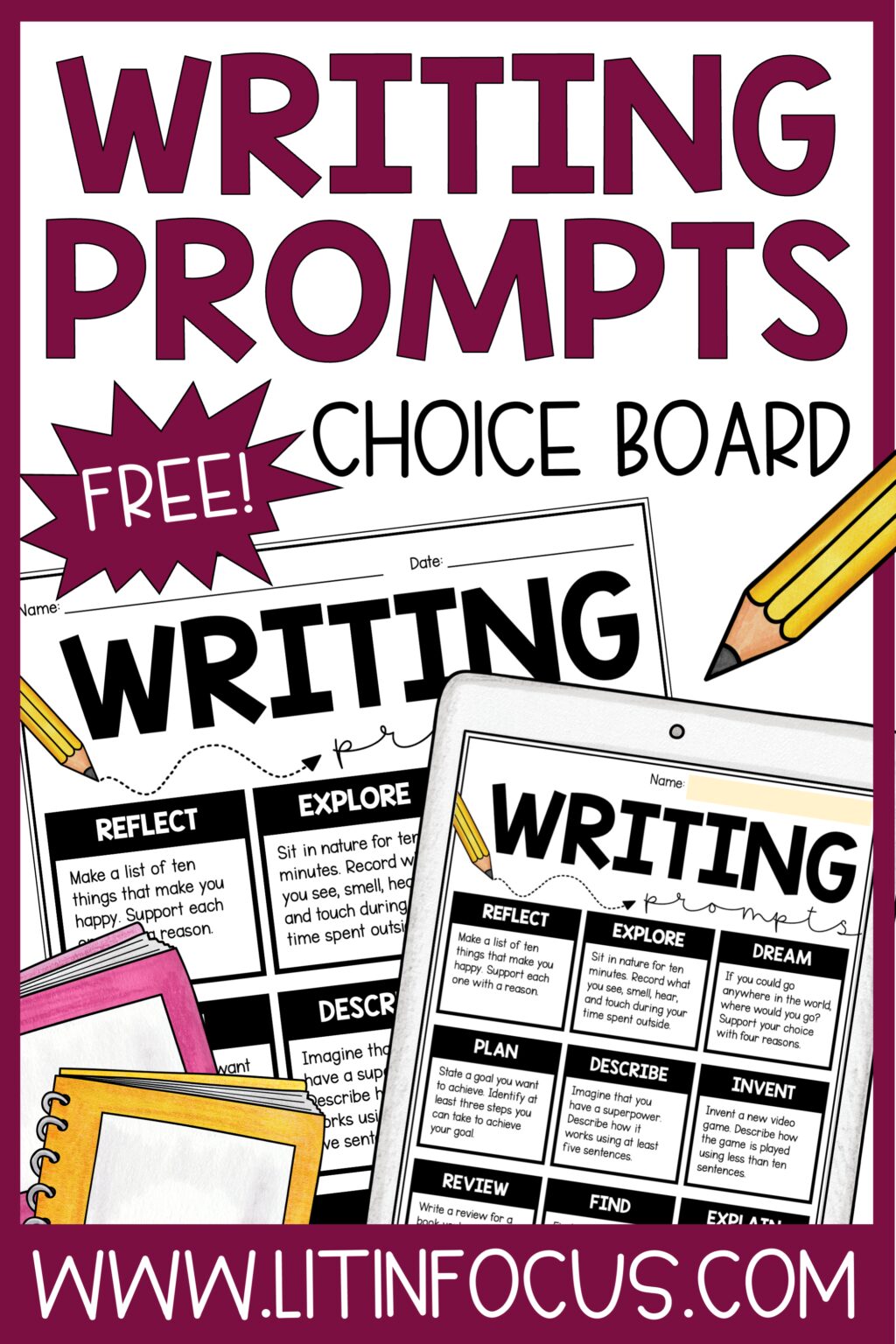 creative writing prompts choice board