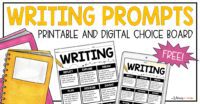 Free Writing Prompts Choice Board For Kids - Literacy In Focus