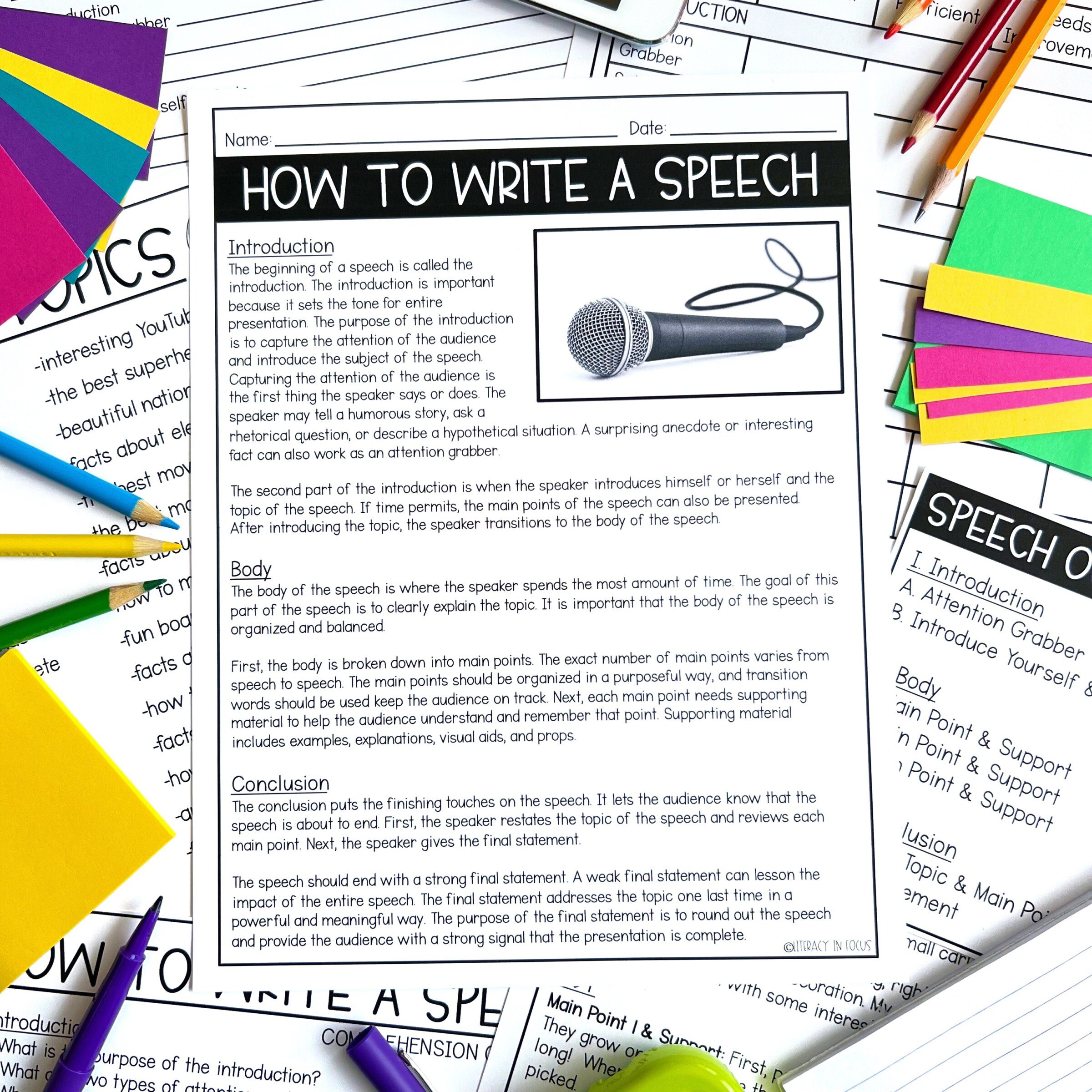 speech writing template for students