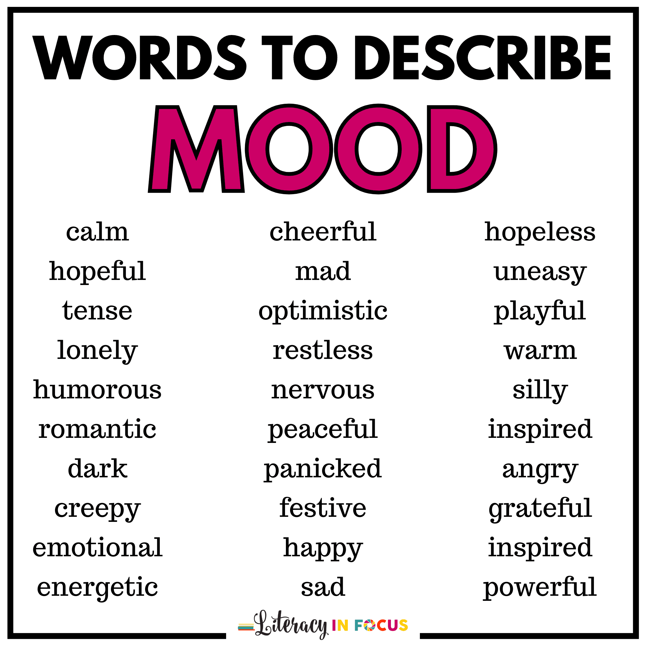 mood literary definition part of speech