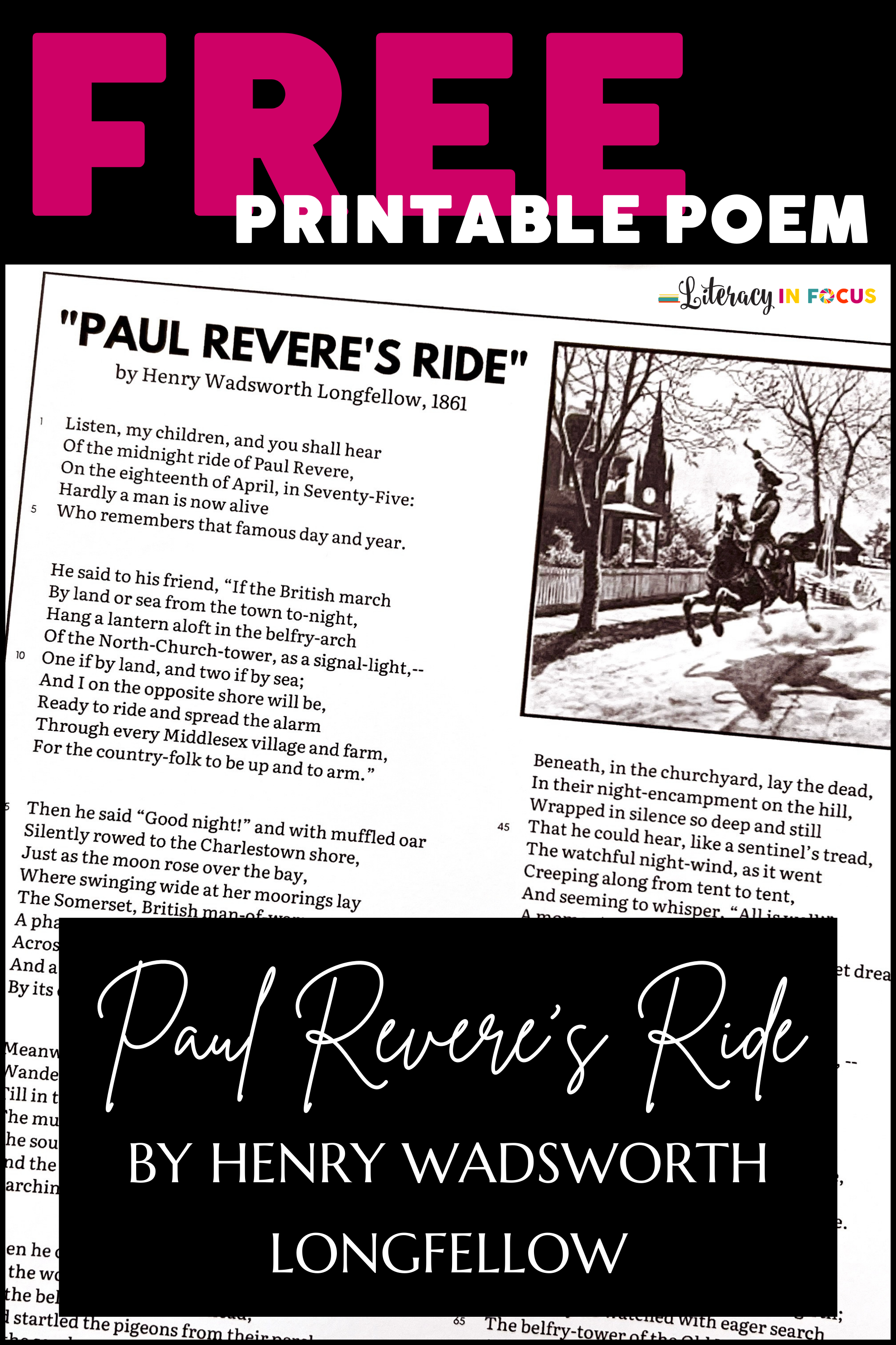 Paul Reveres Ride Free Printable Poem