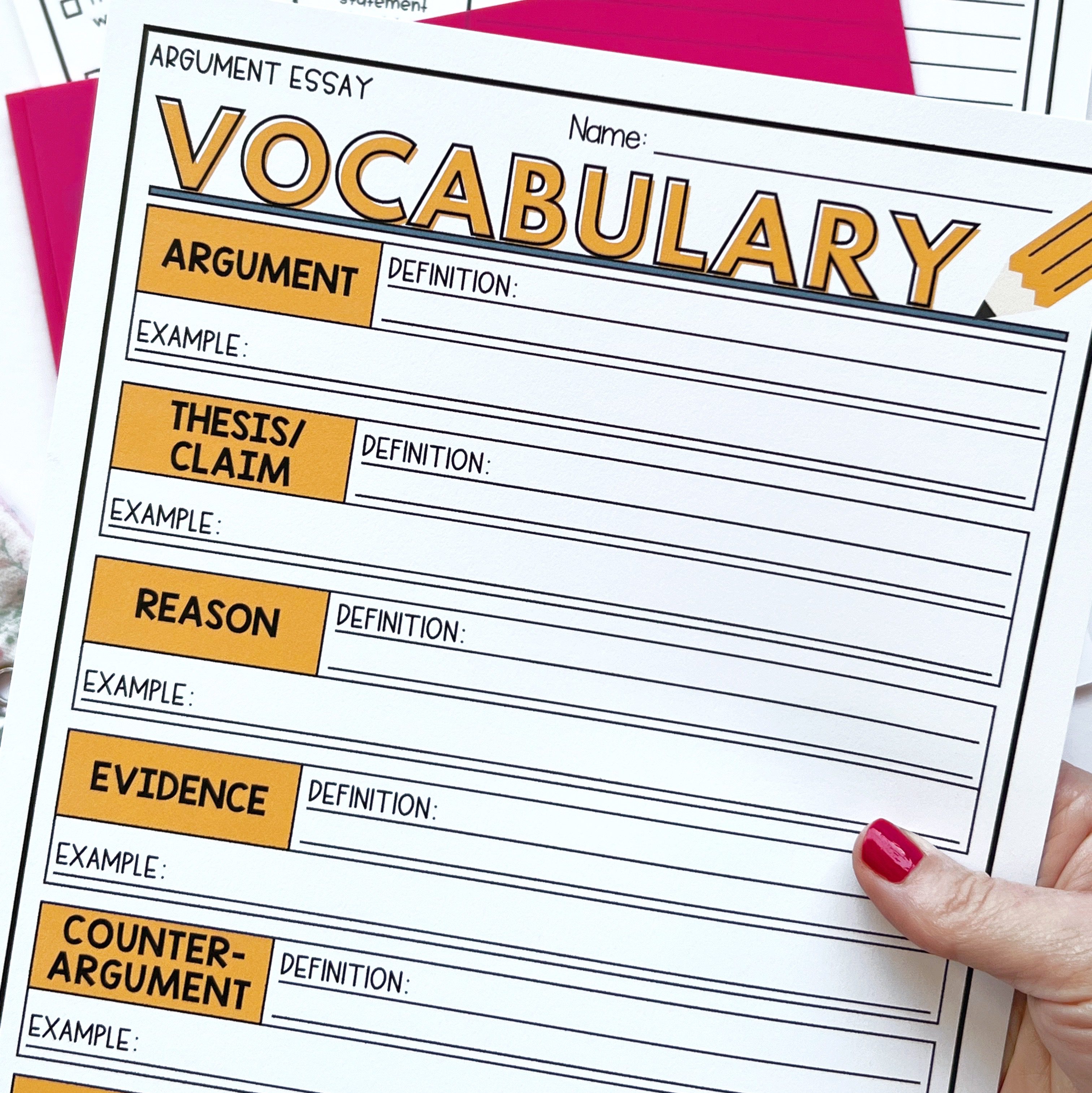 Argumentative Writing Vocabulary