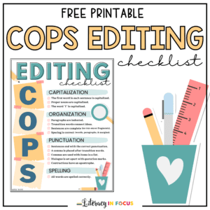 COPS Editing Checklist Free Printable PDF