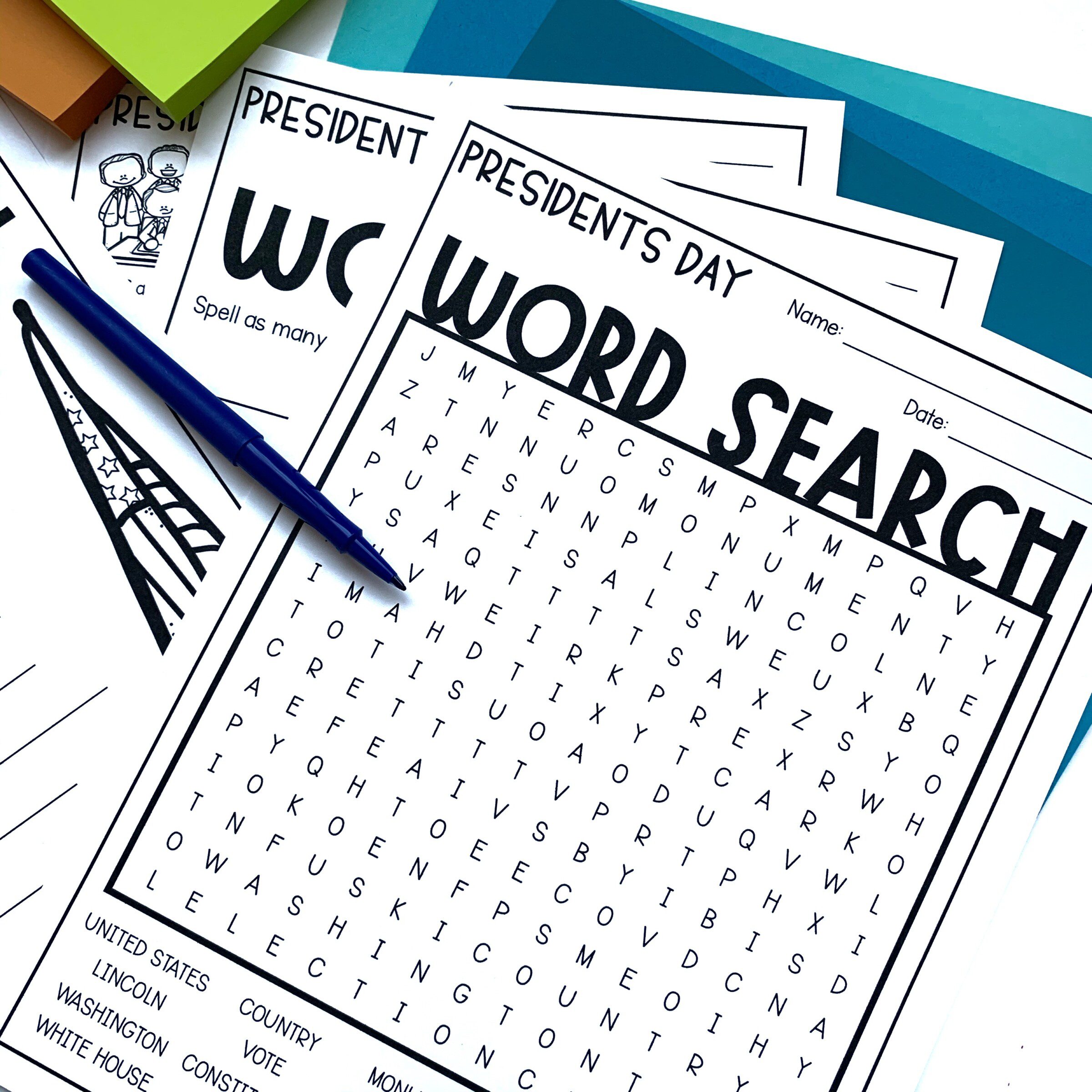 Presidents Day Activity for Elementary and Middle School Students ...