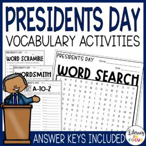Presidents Day Vocabulary Activities for Kids