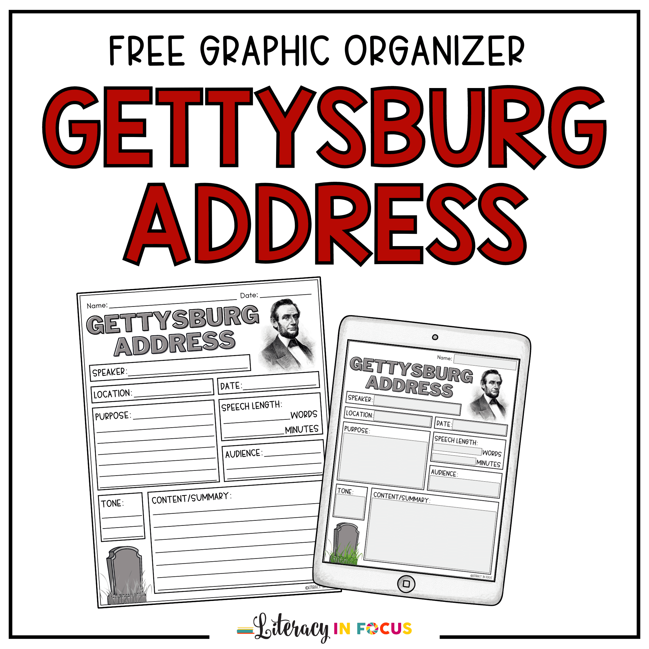 Gettysburg Address Free Printable Worksheet