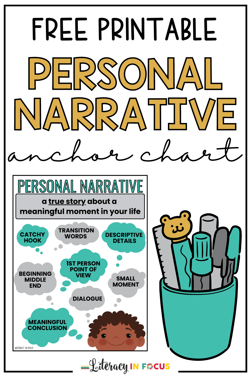 Personal Narrative Anchor Chart | Free Printable PDF