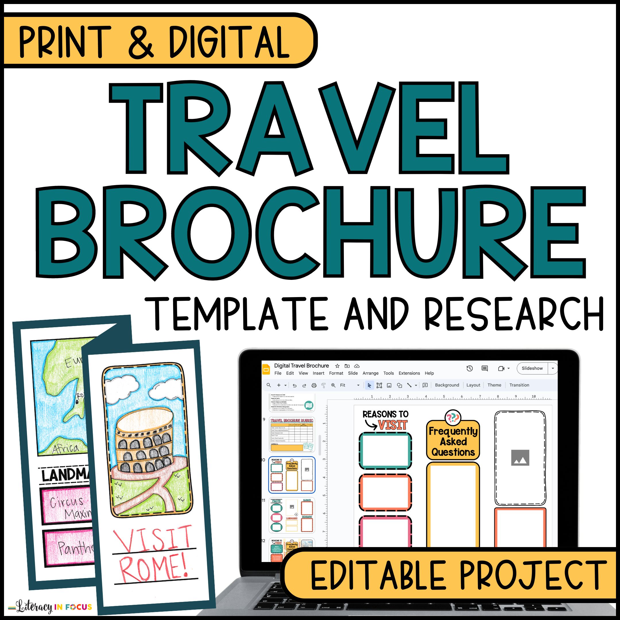 Free Travel Brochure Template Printable PDF - Literacy In Focus